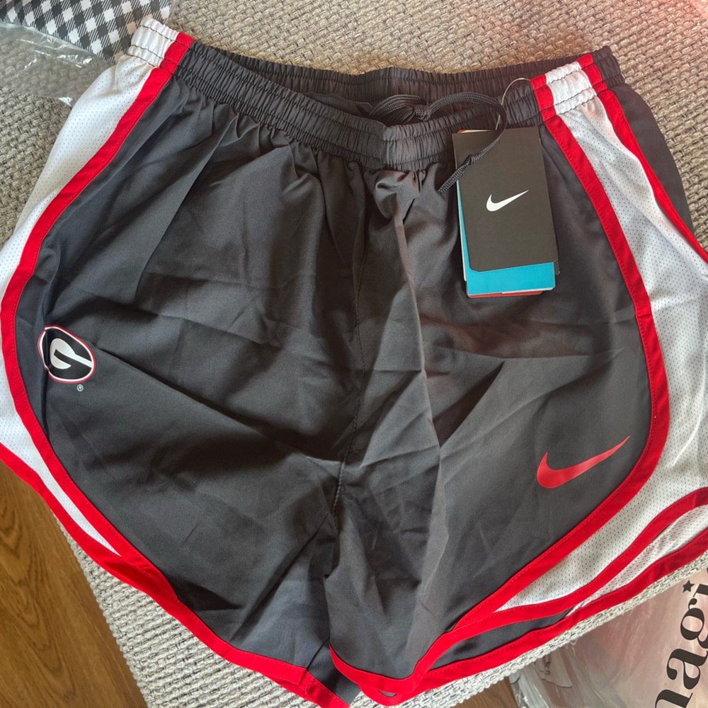 Nike Women’s Black Athletic Shorts with Red / white Trim